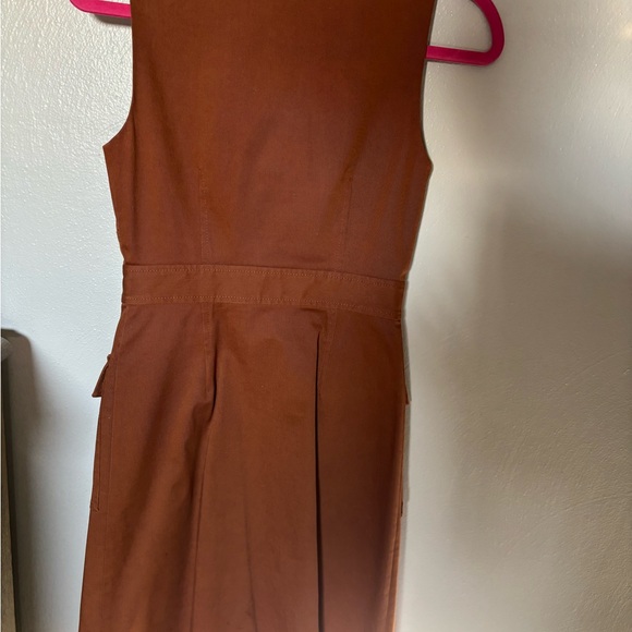 Diane Von Furstenberg Brown Midi Dress with Gold Zipper - Picture 5 of 5